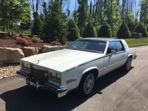 Metalic white 1984 Cadillac Eldorado Biarritz Coupe for sale