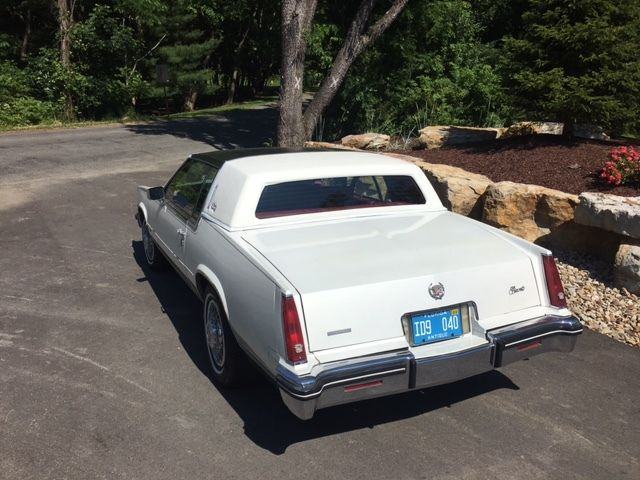 Metalic white 1984 Cadillac Eldorado Biarritz Coupe