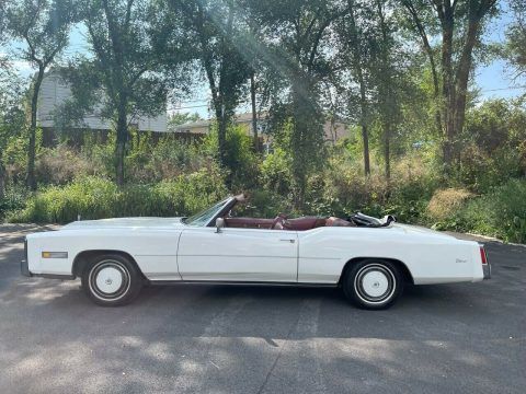 1975 Cadillac Eldorado WHITE ON WHITE TOP 90K MILES CONVERTIBLE for sale