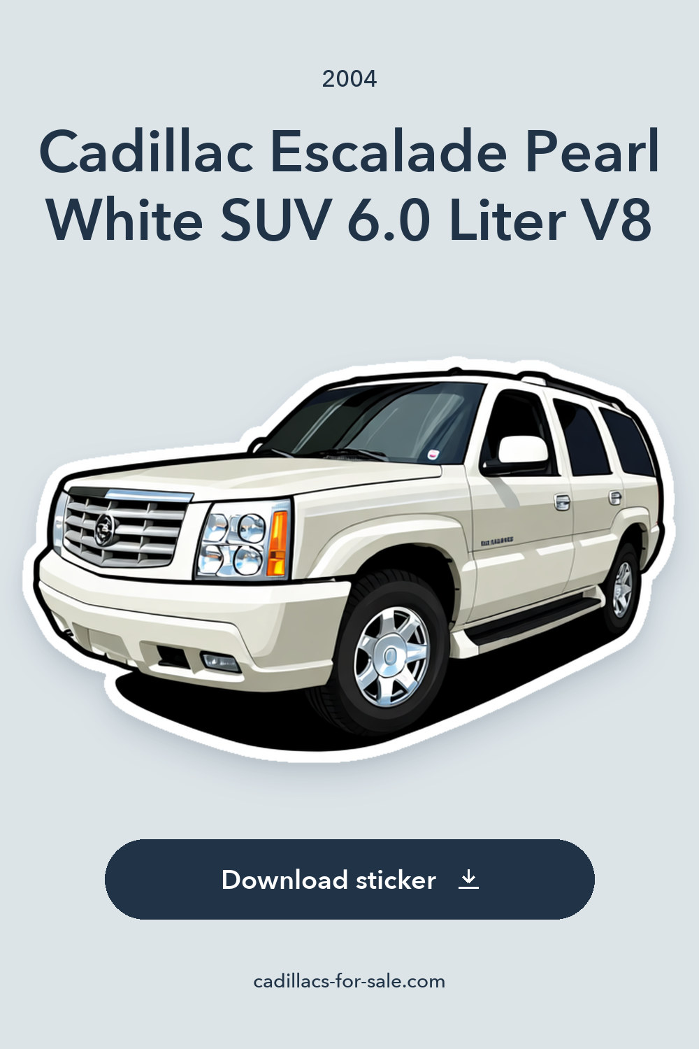 2004 Cadillac Escalade Pearl White SUV 6.0 Liter V8 sticker preview