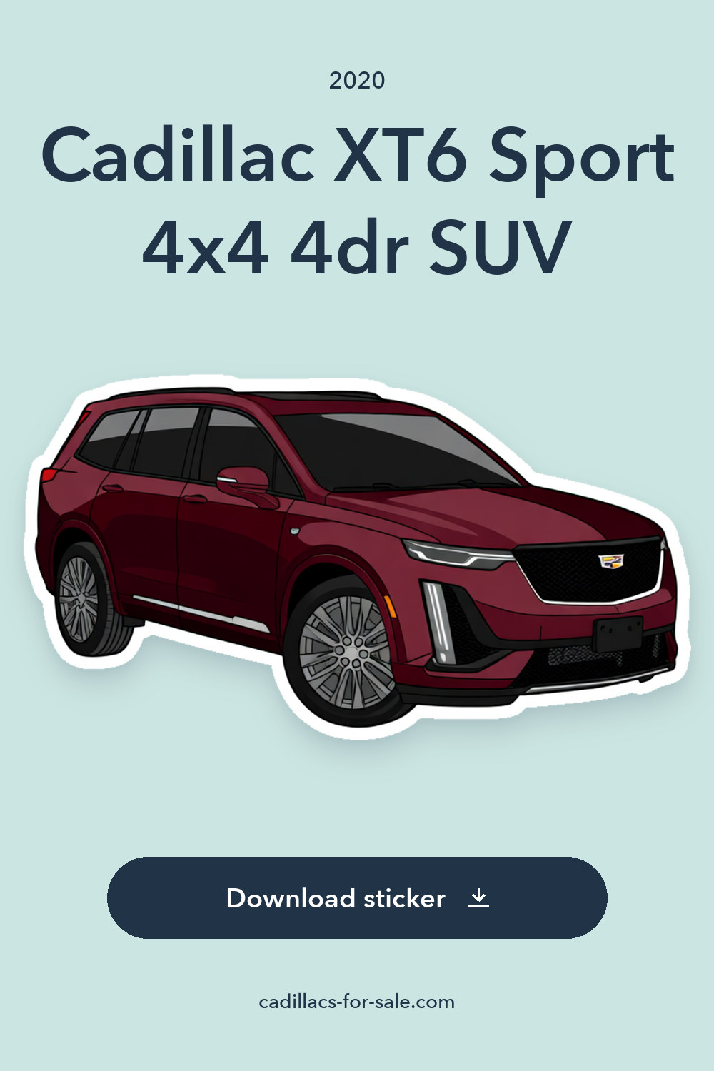 2020 Cadillac XT6 Sport 4×4 4dr SUV sticker preview
